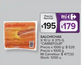 Carrefour Carrefour Salchichas x 10 U. x 375g oferta