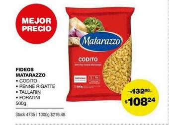 Atomo Conviene Fideos Matarazzo oferta