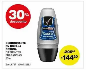 Atomo Conviene Desodorante En Bolilla Rexona oferta