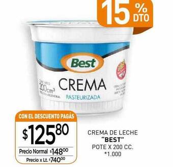 La Anonima Crema De Leche oferta