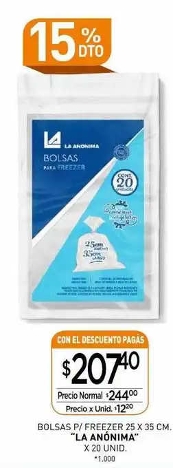 La Anonima Bolsas P - Freezer oferta