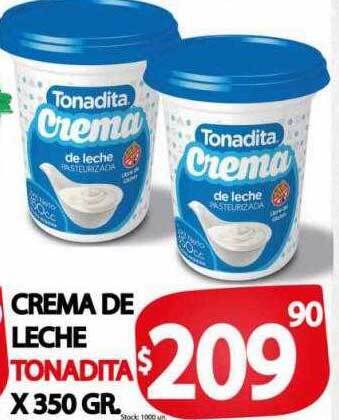 Supermercados Caracol Crema De Leche Tonadita oferta