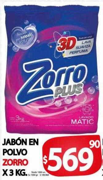 Supermercados Caracol Jabón En Polvo Zorro oferta