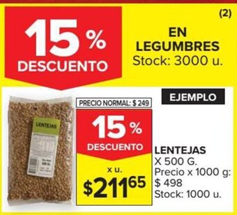 Carrefour Lentejas x 500g oferta