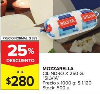 Carrefour Silvia Mozzarella Cilindro x 250 g oferta