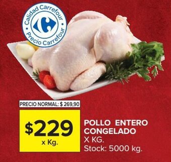 Carrefour Pollo Entero Congelado x Kg. oferta