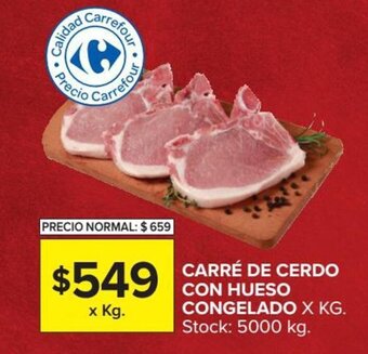 Carrefour Carré De Cerdo Con Hueso Congelado x Kg. oferta