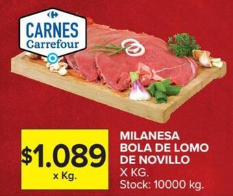 Carrefour Milanesa Bola De Lomo De Novillo x Kg. oferta