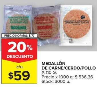 Carrefour Medallón De Carne/Cerdo/Pollo x 110 g oferta