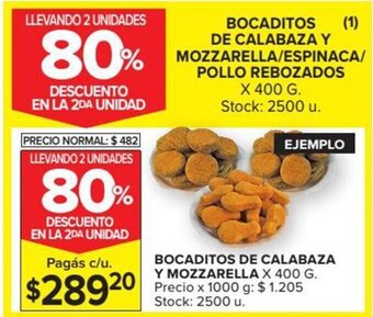 Carrefour Bocaditos De Calabaza Y Mozzarella x 400g oferta