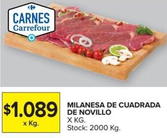 Carrefour Milanesa De Cuadrada De Novillo x Kg. oferta