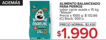 Carrefour Matute Alimento Balanceado Para Perros x 15 kg oferta