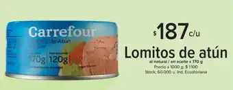 Carrefour Carrefour Lomitos de atún x 170 g oferta