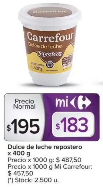 Carrefour Carrefour Dulce de leche repostero x 400 g oferta
