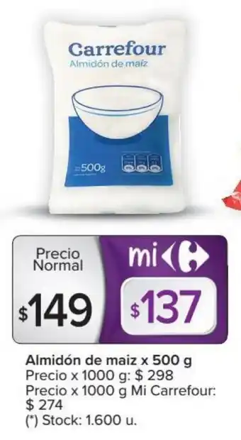 Carrefour Carrefour Almidón de maiz x 500 g oferta