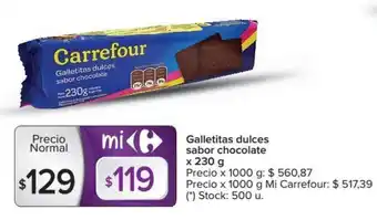 Carrefour Carrefour Galletas dulces sabor chocolate x 230 g oferta