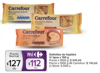 Carrefour Carrefour Galletitas de hojaldre V/tipos x 150 g oferta