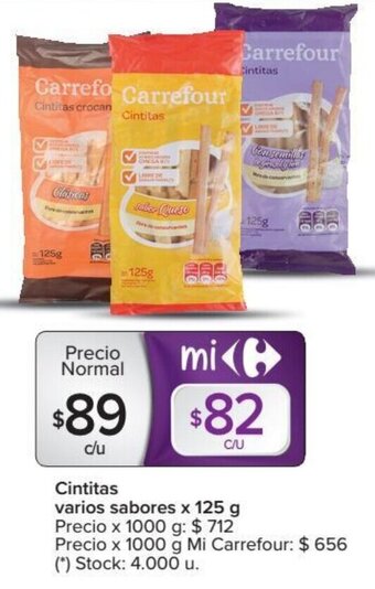 Carrefour Carrefour Cintitas varios sabores x 125 g oferta
