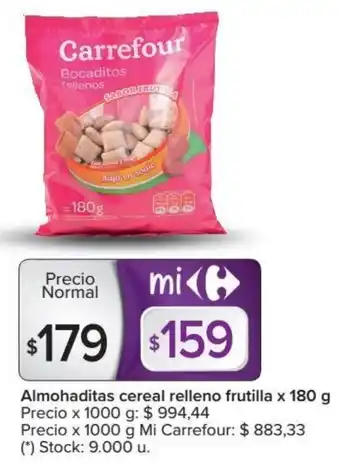 Carrefour Carrefour Almohaditas cereal relleno frutilla x 180 g oferta