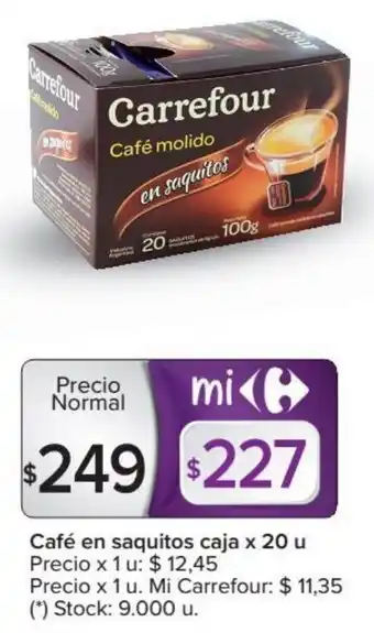 Carrefour Carrefour Café en saquitos caja x 20 u oferta