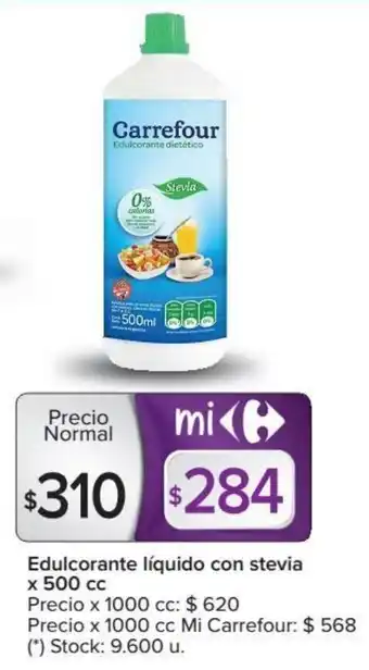 Carrefour Carrefour Edulcorante líquido con stevia x 500 cc oferta