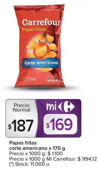 Carrefour Carrefour Papas fritas corte americano x 170 g oferta