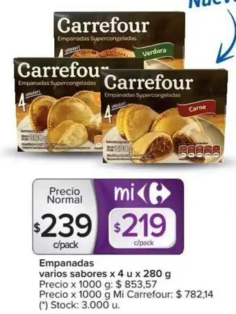 Carrefour Carrefour Empanadas varios sabores x 4 u x 280 g oferta