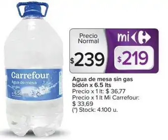 Carrefour Carrefour Agua de mesa sin gas bidón x 6.5 lts oferta