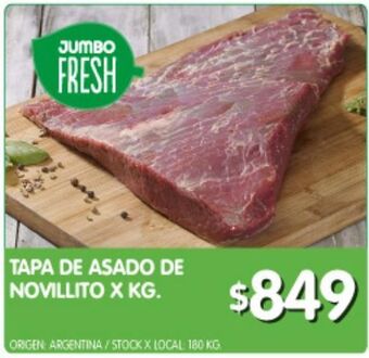 Jumbo Tapa de asado de novillito x kg oferta