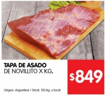 Disco Tapa de asado de novillito x kg oferta