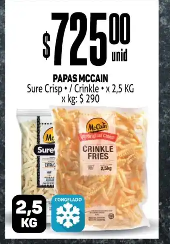 Makro McCain Papas Sure Crisp/Crinkle x 2,5 kg oferta