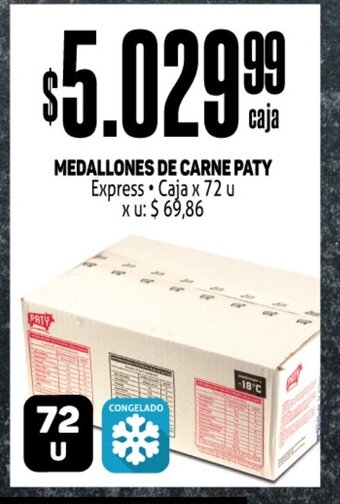 Makro Medallones De Carne Paty Express Caja x 72 u oferta