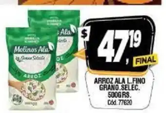 Supermercados Yaguar Arroz Ala L. Fino Grano. Selec. 500g RS. oferta