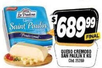 Supermercados Yaguar Queso Cremoso San Paulin x kg oferta