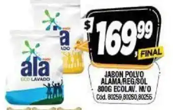 Supermercados Yaguar Jabon Polvo Alama / Reg/ Sol 800g Ecolav. NV O oferta