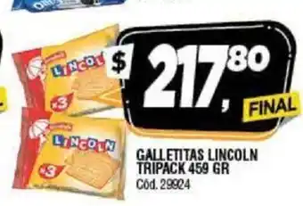 Supermercados Yaguar Galletitas Lincoln Tripack 450 gr oferta