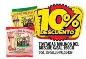Supermercados Yaguar Tostadas Molinos Del Bosque C/Sal 150gr oferta