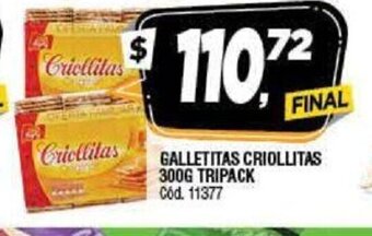 Supermercados Yaguar Galletitas Criollitas 300g Tripack oferta