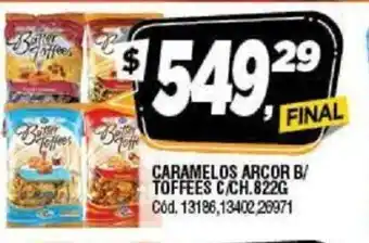 Supermercados Yaguar Caramelos Arcor B/ Toffees C/Ch. 822g oferta