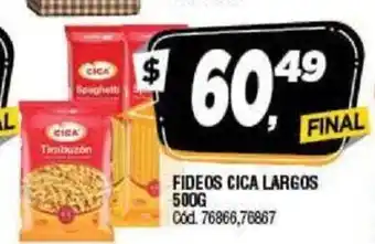 Supermercados Yaguar Cica Fideos Largos 500g oferta