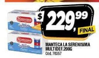 Supermercados Yaguar Manteca La Serenisima Multidef.200g oferta
