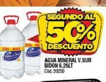 Supermercados Yaguar Agua Mineral V. Sur Bidon 6,25Lt oferta