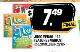 Supermercados Yaguar Jugo Verao 10g (Sabores Varios) oferta