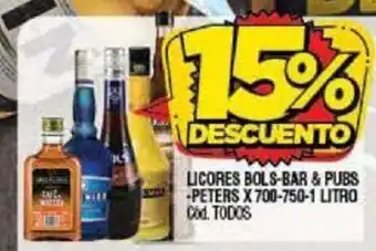 Supermercados Yaguar Licores Bols-Bar & Pubs + Peters x 700-750-1 Litro oferta