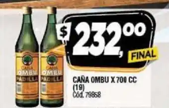 Supermercados Yaguar Caña Ombu x 700cc (19) oferta