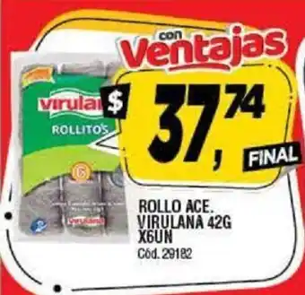 Supermercados Yaguar Virulana Rollo Ace 42 g x6Un oferta