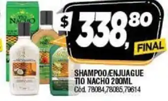Supermercados Yaguar Tio Nacho Shampoo/Enjuague 200 ml oferta
