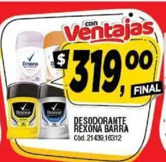 Supermercados Yaguar Rexona Barra Desodorante oferta