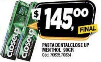 Supermercados Yaguar Close Up Pasta Dental Menthol 90 gr oferta