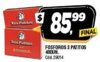 Supermercados Yaguar 3 Patitos Fosforos 400un oferta